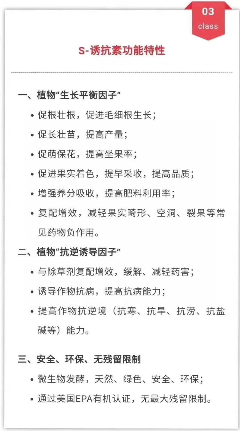 S-诱抗素提高作物免疫抗逆性促进增产生长调节剂3天后发