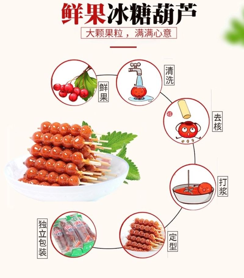 山楂糕糖炒冰糖葫芦串蜜饯老北京风味山楂制品开胃小零食食品
