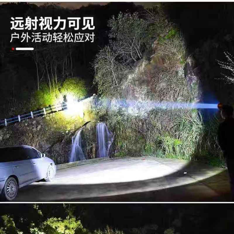 LED三头五头灯强光超亮头戴式手电筒户外家用远射充电夜钓