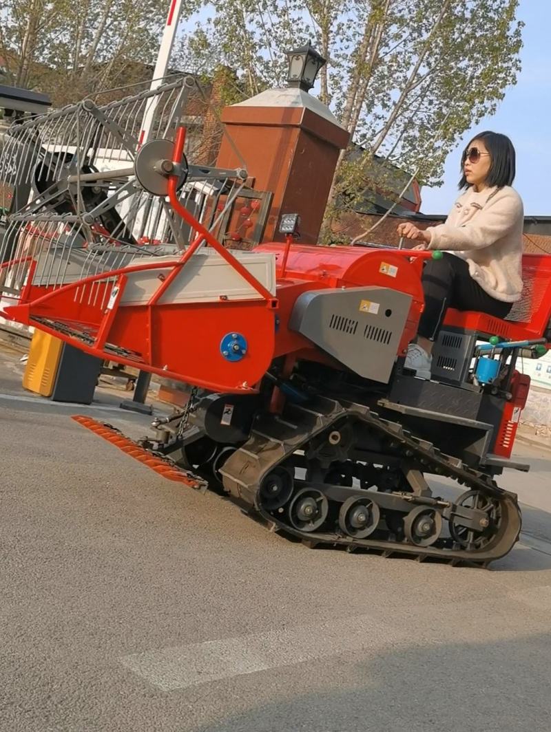 小型手扶式水稻小麦联合收割机电启动油菜脱粒机