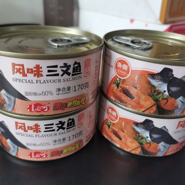 风味三文鱼罐头
