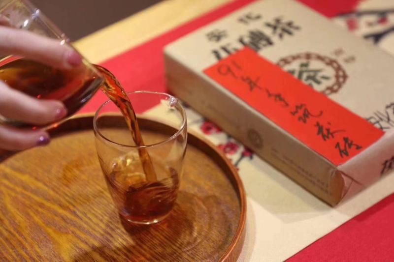 【珍品好茶】1991年黑茶湖南安化黑茶正宗手筑金花茯砖