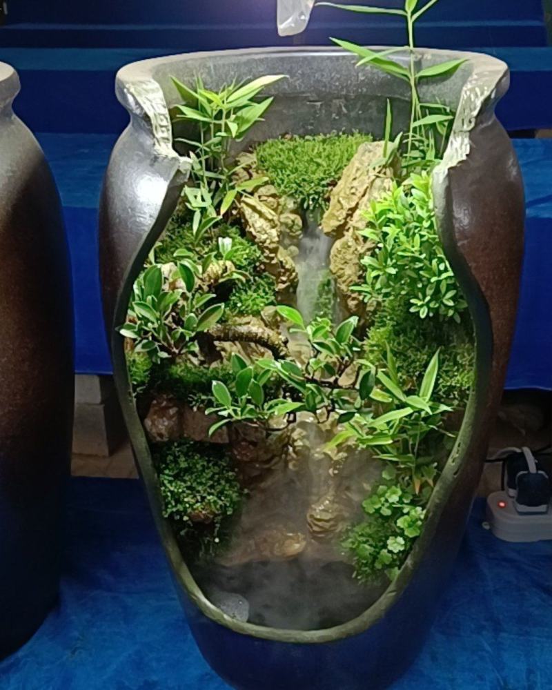 榕树罐中景/雾化流水水景罐/基地发货/支持订货欢迎品鉴