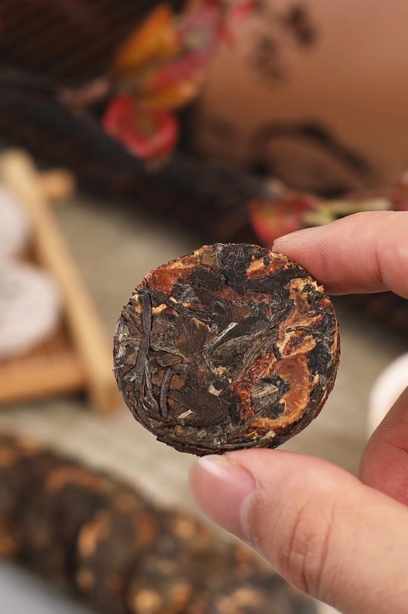 陈皮白茶福鼎白茶与新会陈皮松压小茶饼500g