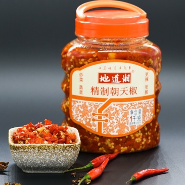 湖南特产地道湘1000g朝天椒蒜蓉味精致超辣大瓶装