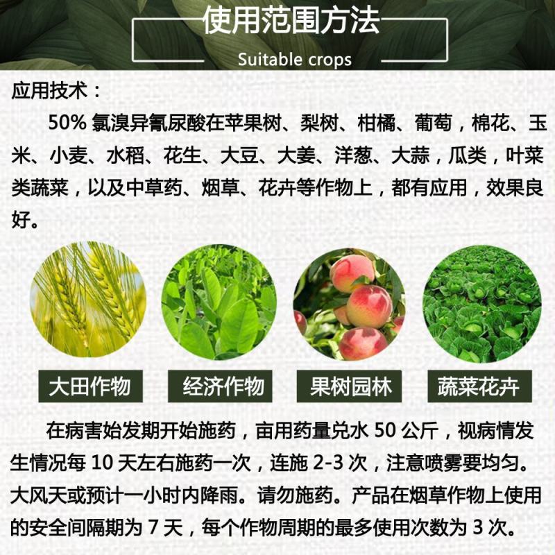 50%氯溴异氰尿酸软腐病霜霉病疫病野火病姜瘟病土壤消毒杀