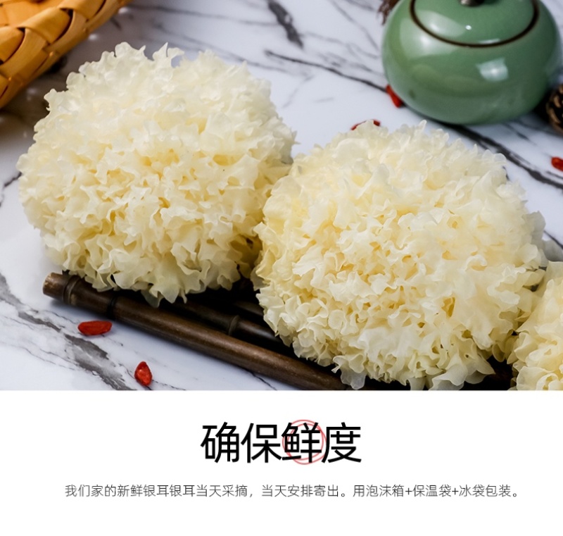 新鲜银耳6朵活耳糯耳白木耳雪耳