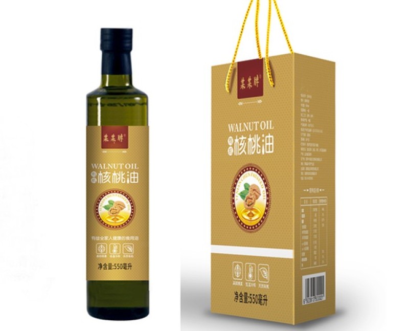 专业生产山茶油亚麻油核桃油礼盒标签定制