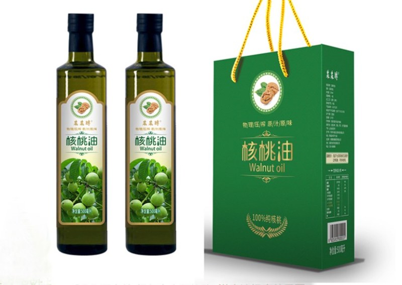专业生产山茶油亚麻油核桃油礼盒标签定制