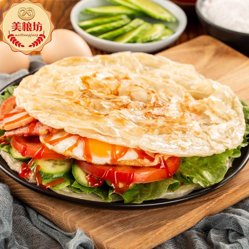 【一件代发】美粮坊手抓饼早餐灌煎饼面饼皮原味手抓饼包邮