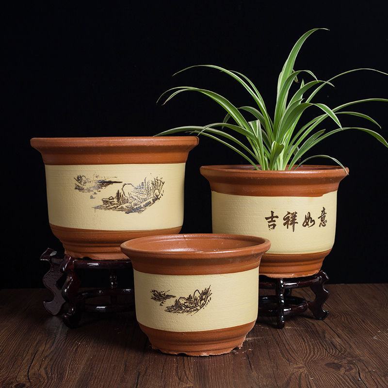 陶瓷花盆大号家用特价盆景创意多肉陶土粗陶花盆清仓特大紫砂