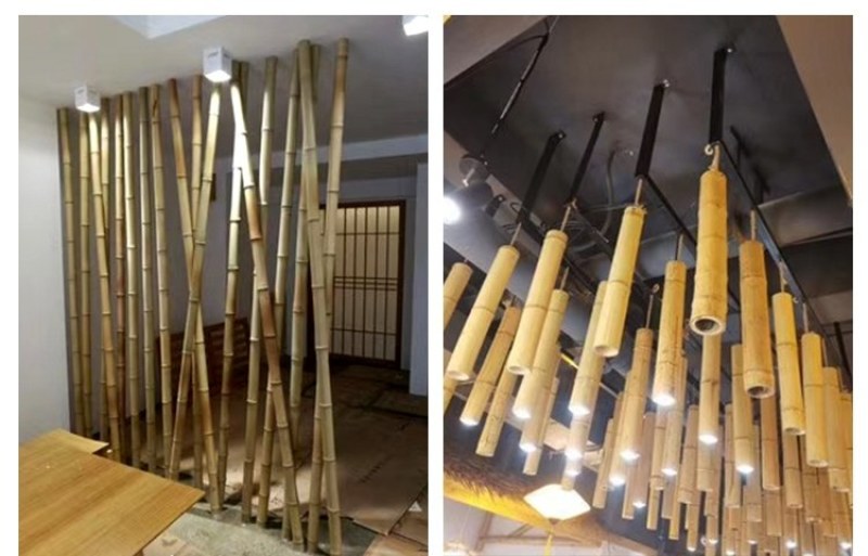 碳化竹防腐防虫装修竹竿竹片竹杠民宿装潢竹竿