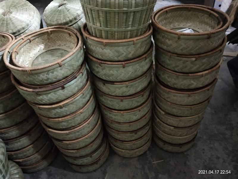纯手工竹编水果篮鸟巢两件套精致零食篮