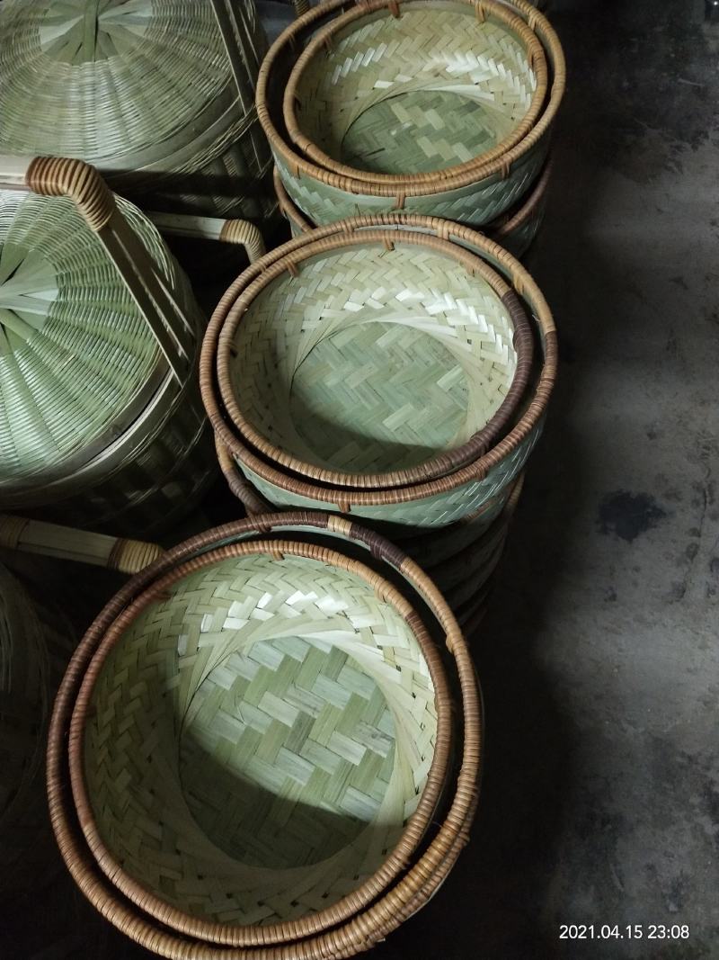 纯手工竹编水果篮鸟巢两件套精致零食篮