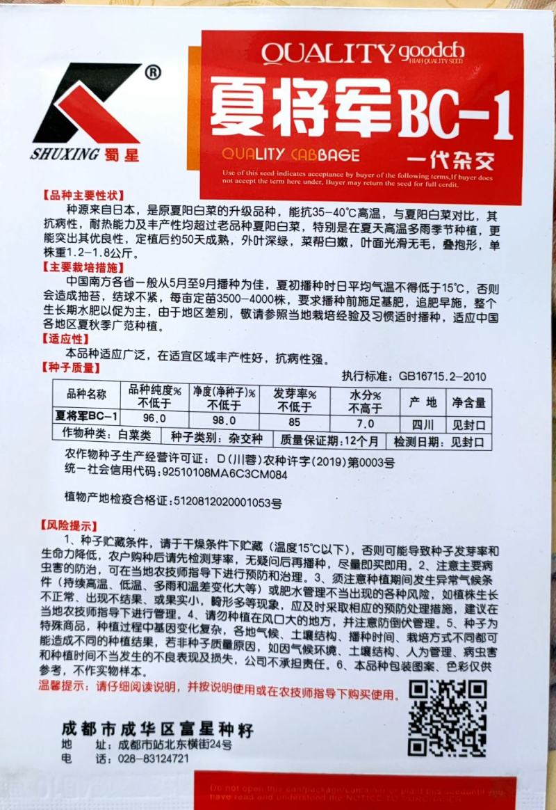 耐热白菜种子夏阳白种子夏阳白白种子耐40度高温