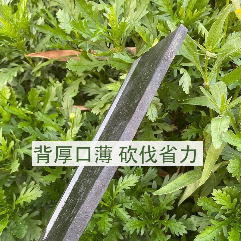 手工锻打砍柴刀平头农户用劈柴砍树刀猛钢纯手工锻打户外开路