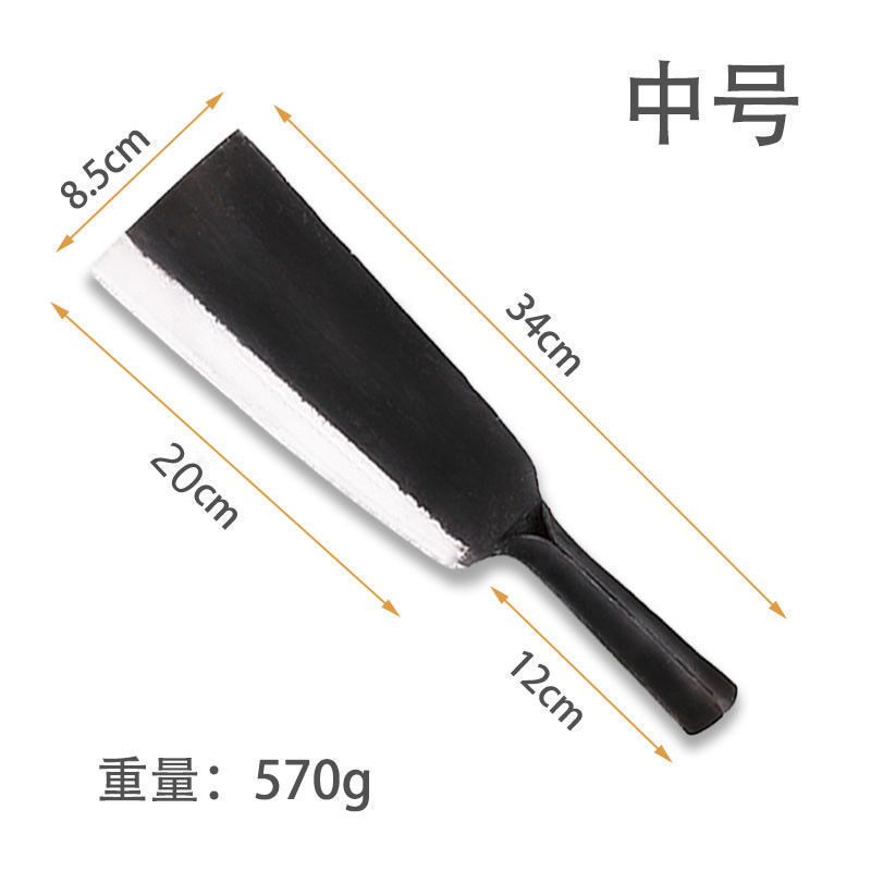 手工锻打砍柴刀平头农户用劈柴砍树刀猛钢纯手工锻打户外开路