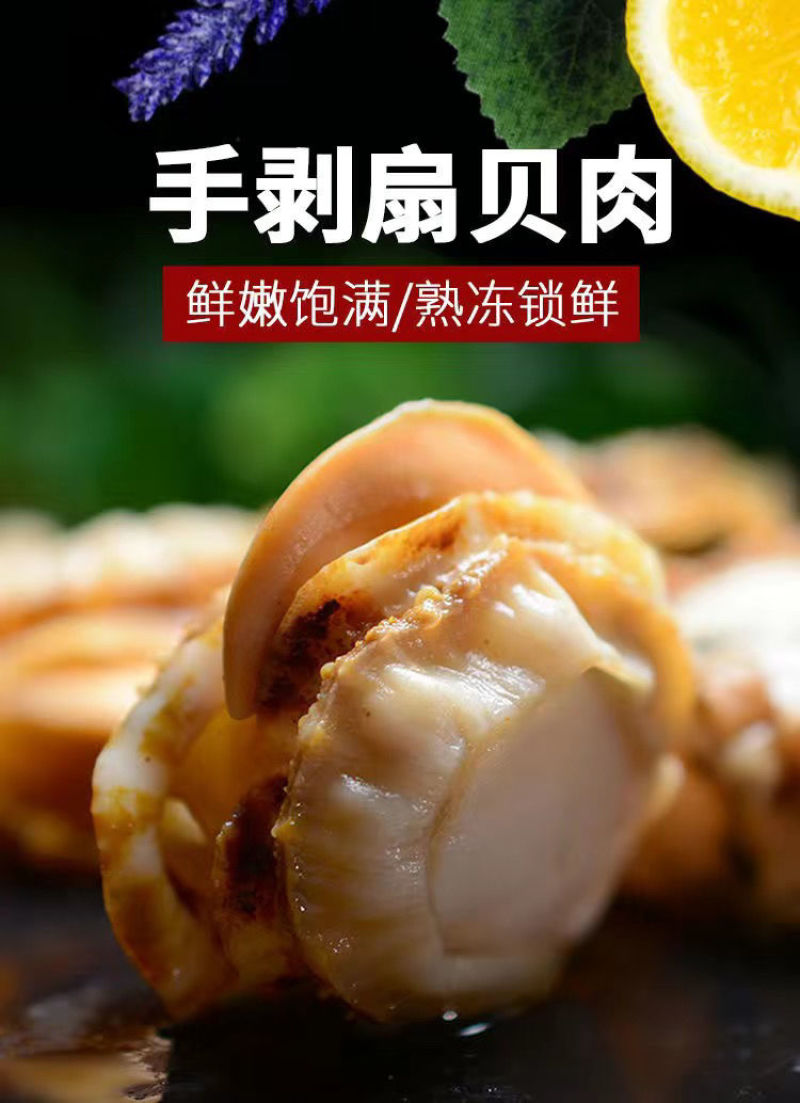 【产地】大号扇贝肉新鲜冷冻扇贝贝类海鲜水产超值包邮