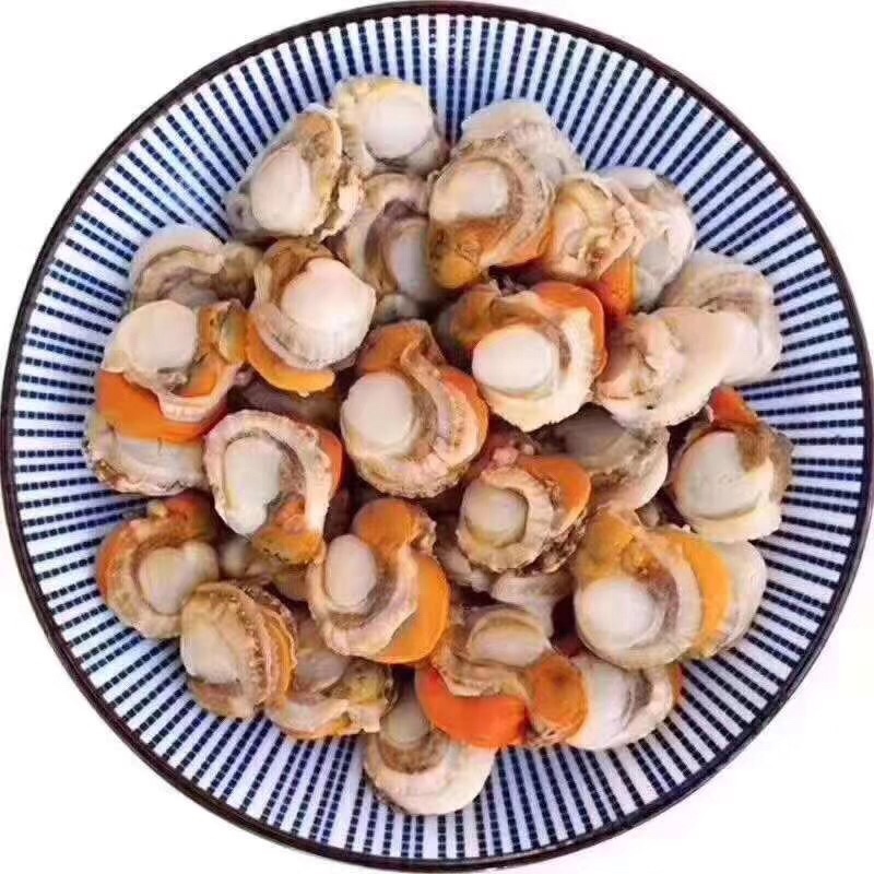 无壳无沙大个扇贝肉，40～60的规格，新鲜现拨