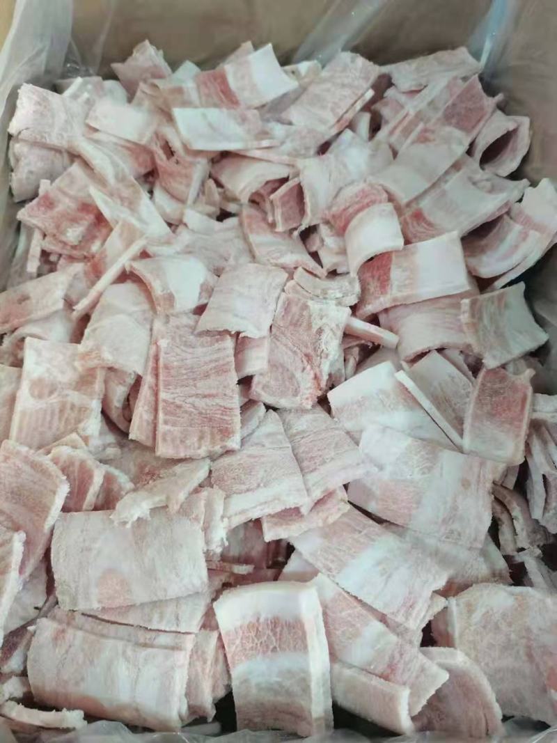 五花肉片肉块把子肉，国产肥猪原切五花肉块肉片猪蹄块排骨粒