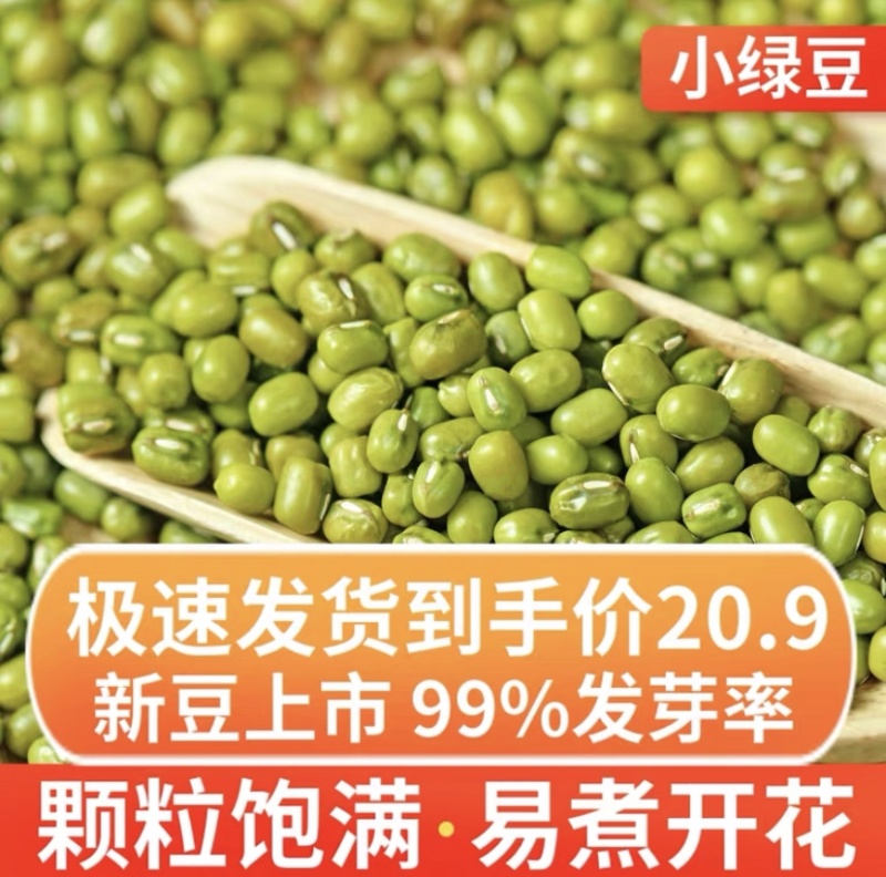 绿豆五谷杂粮买4斤送一斤新鲜正品绿豆无硫