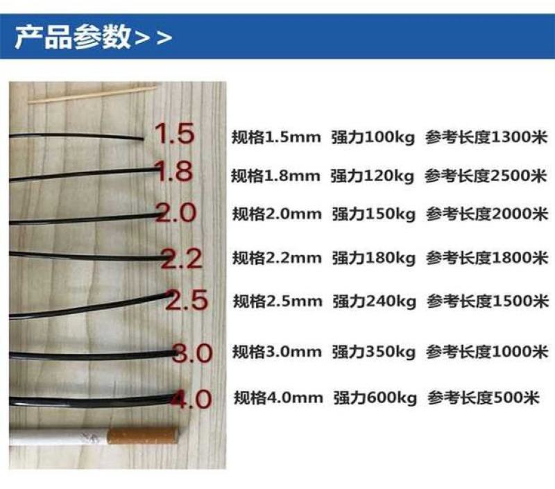 塑钢线高强度塑钢线大棚托膜线拉线百香果葡萄搭架专用塑钢线