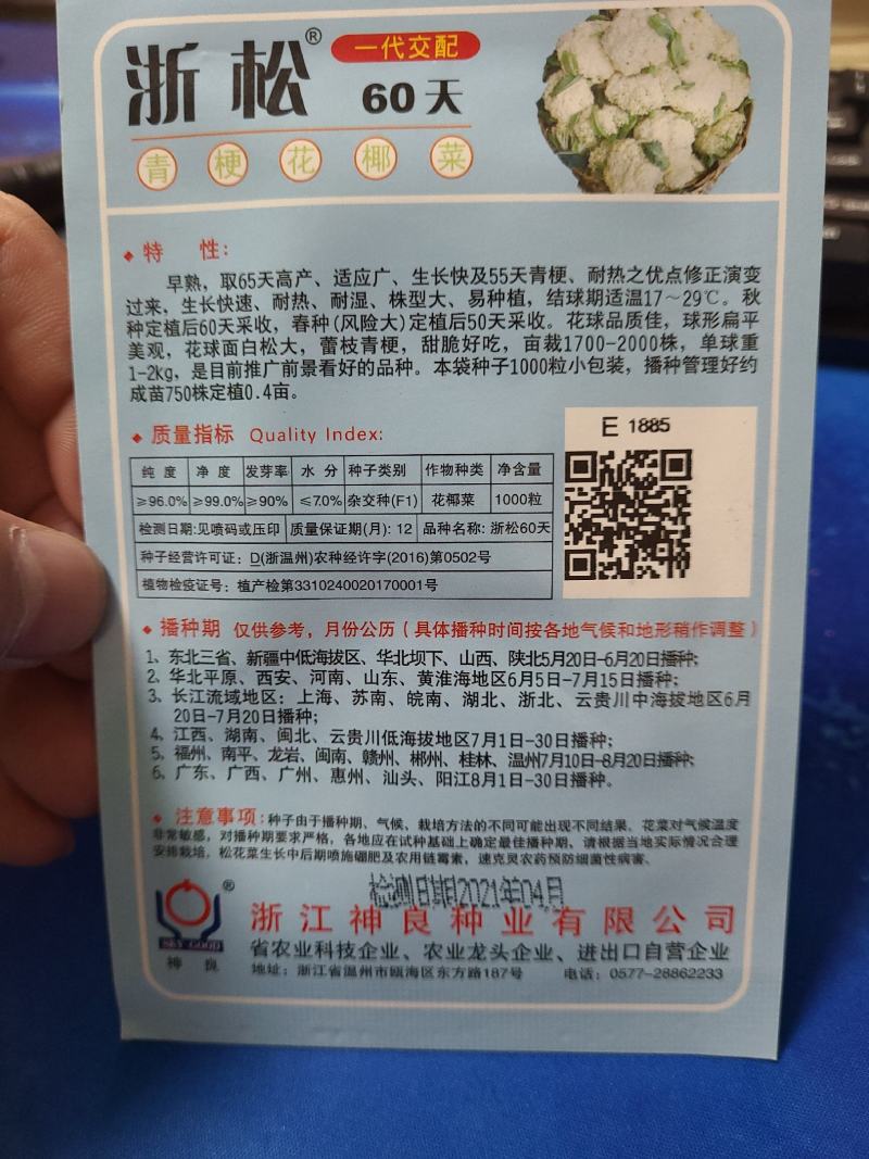 一代交配，神良松花菜种子
