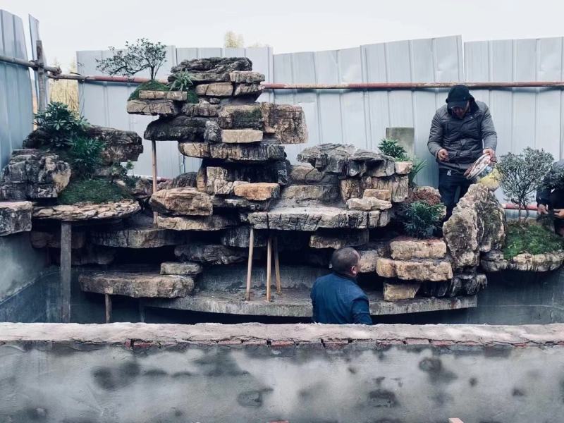 龟纹石假山，青色龟纹石，草坪石，千层石等各类假山石材