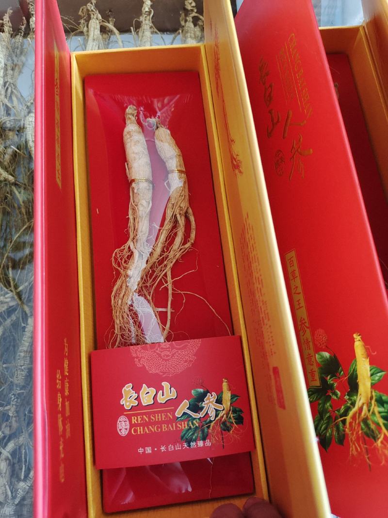 白参礼盒，精品人参，双支人参带礼盒拎兜，量大价优