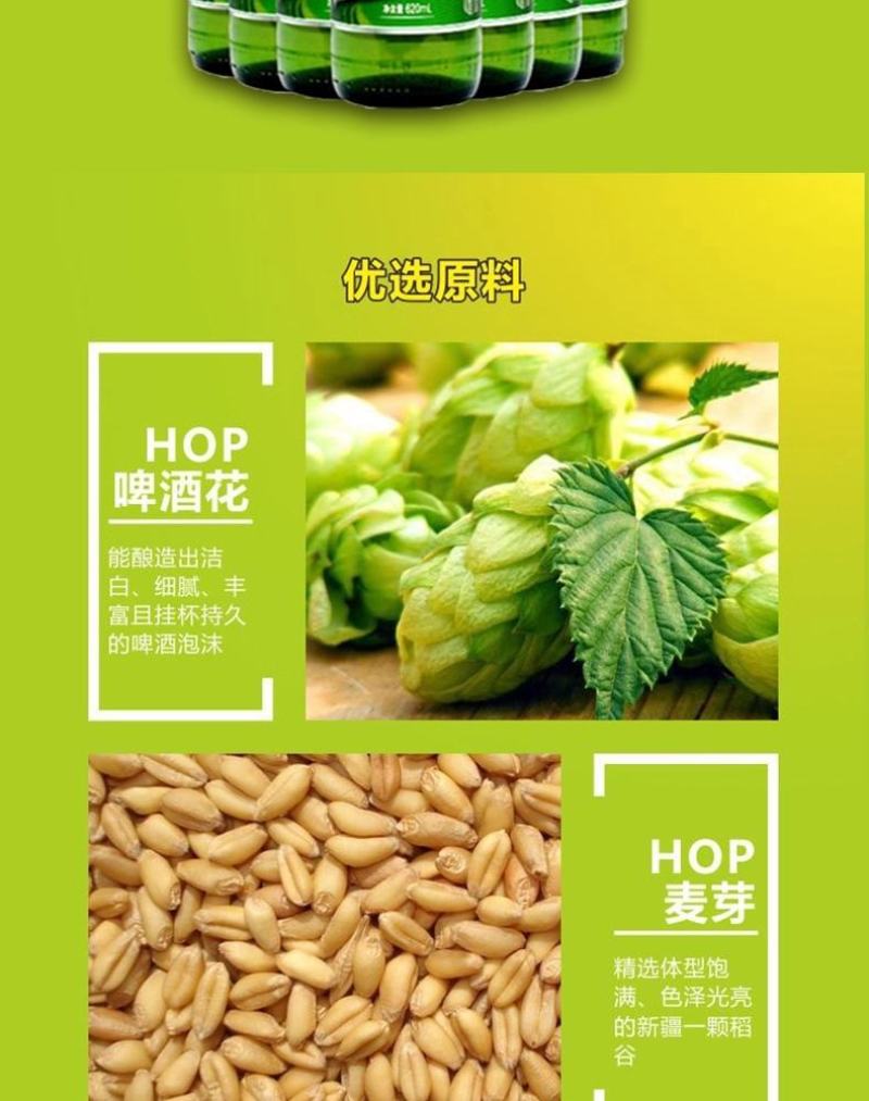 新疆乌苏啤酒夺命大乌苏620ml*12瓶绿乌苏新疆直发包