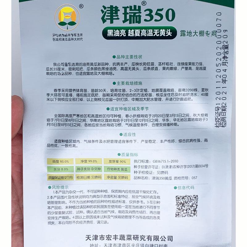 黑油亮越夏黄瓜种子青皮青肉露地黄瓜种子原袋发货20克