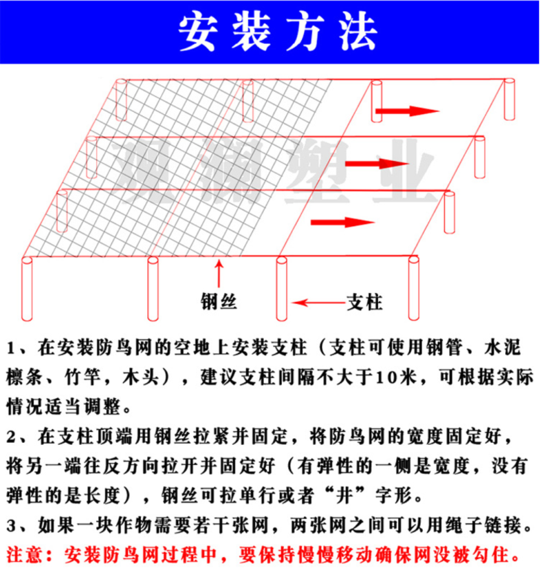 尼龙防鸟网天网果园农田鱼塘养殖防鸟网拦鸟网按斤销售