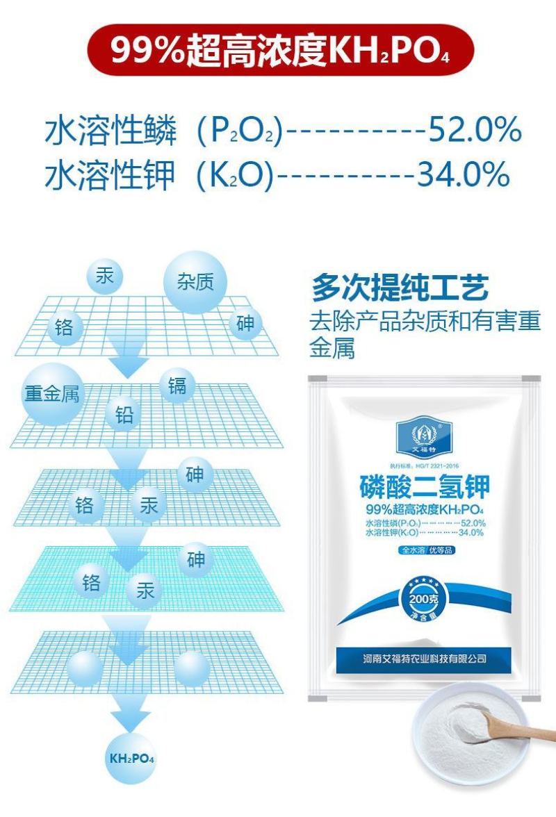 磷酸二氢钾西瓜辣椒小麦番茄红薯99%高磷高钾