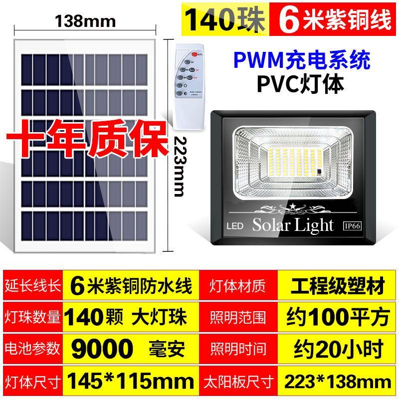 太阳能灯户外庭院灯天黑自动亮家用照明室内一拖二新农村超亮