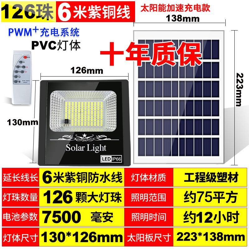 太阳能灯户外庭院灯天黑自动亮家用照明室内一拖二新农村超亮