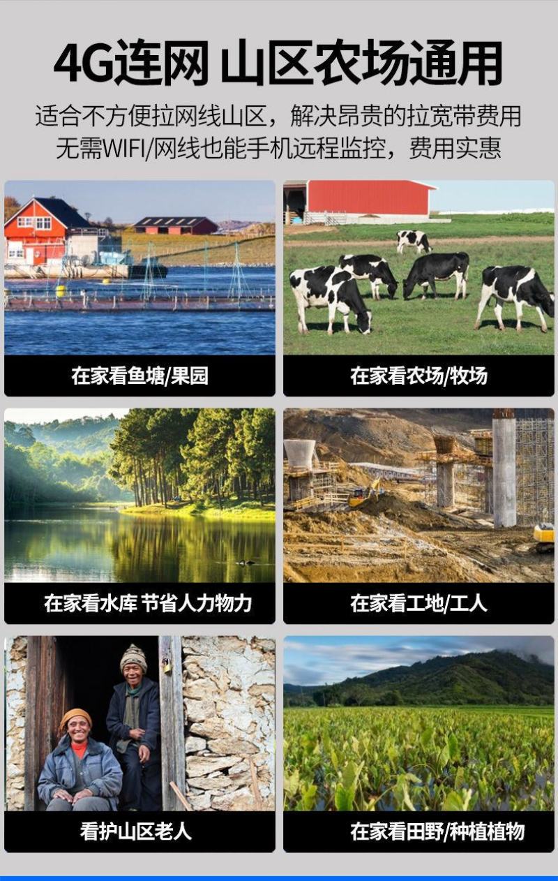 4G监控器高清360度室外无线旋转家用全景夜视手机远程