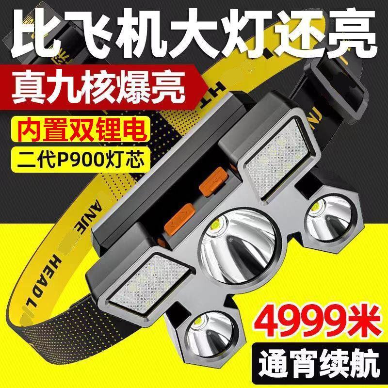 头灯强光超亮可充电式钓鱼灯远射超亮头戴式LED矿灯手电灯