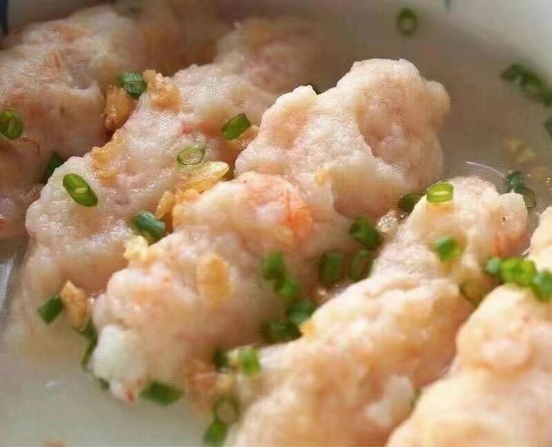 潮汕小吃。手工制作鲜虾枣，含虾量90%。