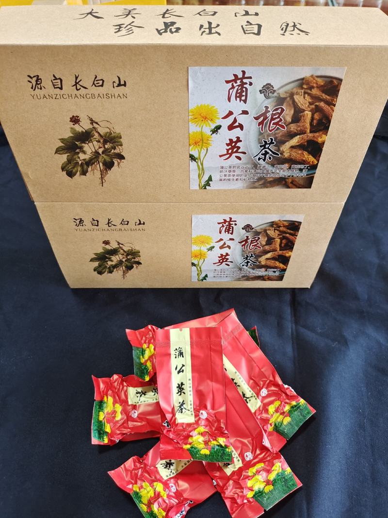 蒲公英根茶，礼盒装，每盒22包，每包五克，两盒一拎兜