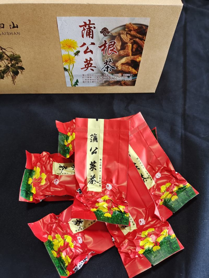 蒲公英根茶，礼盒装，每盒22包，每包五克，两盒一拎兜