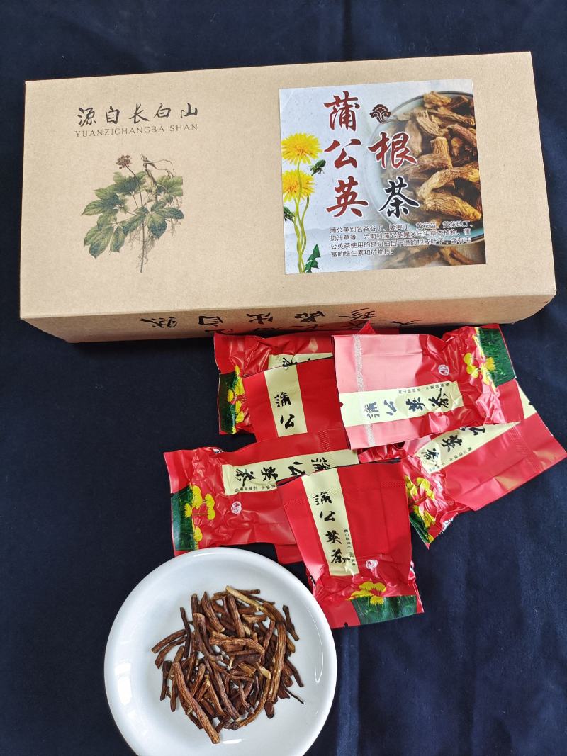 蒲公英根茶，礼盒装，每盒22包，每包五克，两盒一拎兜