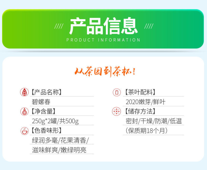 碧螺春新茶绿茶500克