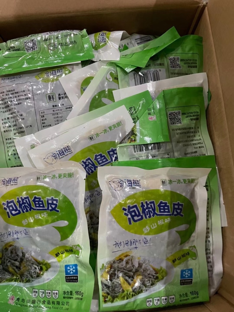 厂家直销泡椒鱼皮开袋即食凉拌小菜爽口小菜即食鱼皮