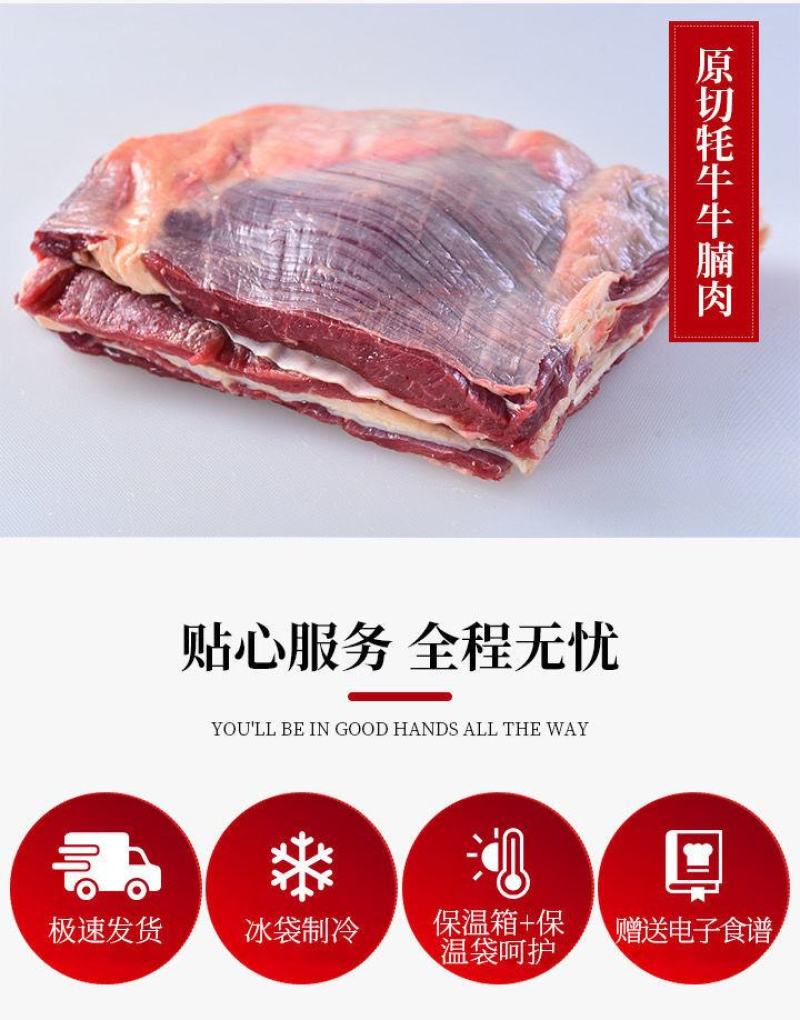 【冷链包邮】川西高原牦牛肉新鲜牛肉冰鲜装新鲜耗牛肉多规格