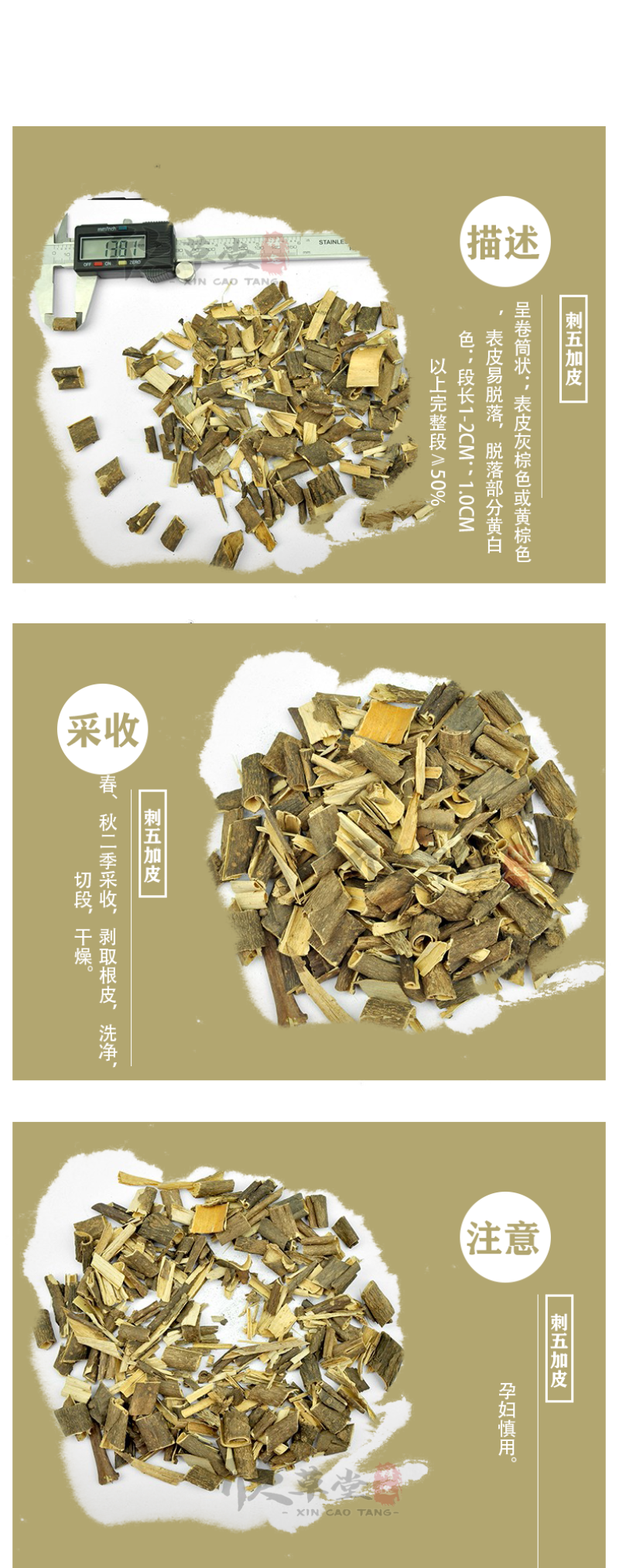刺五加皮（红毛刺五加皮）1000g起售