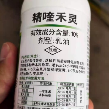 精喹禾灵尖叶草除草剂大豆油菜各种圆叶农作物