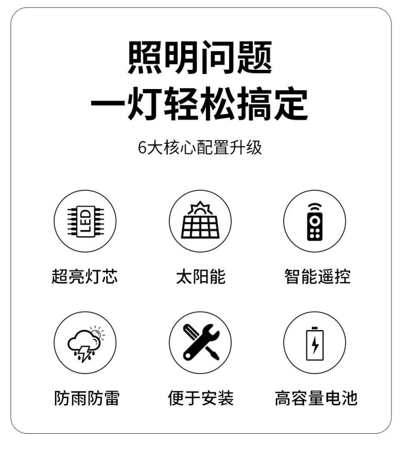 太阳能户外灯庭院灯路灯超亮led大功率家用防水感应灯工程