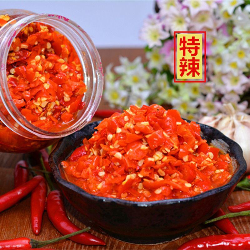 剁辣椒湖南特产农家自制纯手工超辣特辣鱼头下饭香辣剁椒酱