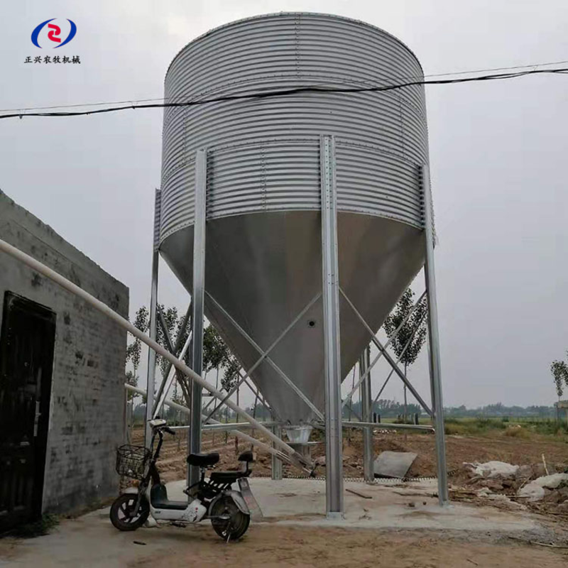 厂家直销30吨镀锌板料塔养殖场储料罐猪场料塔规格可定