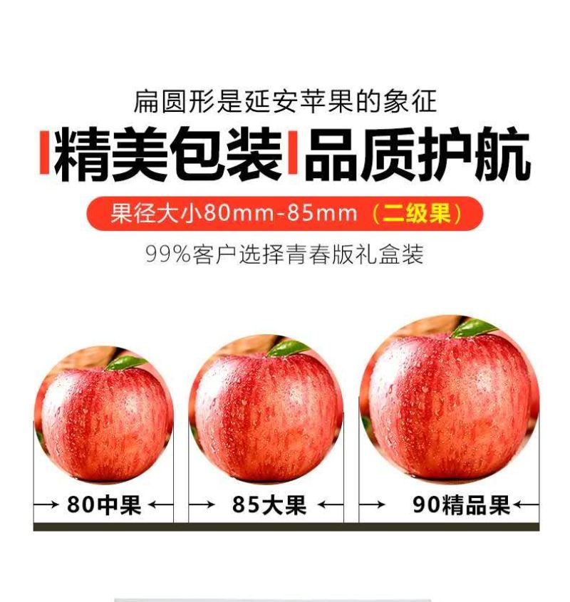 陕西省正宗延安红富士苹果